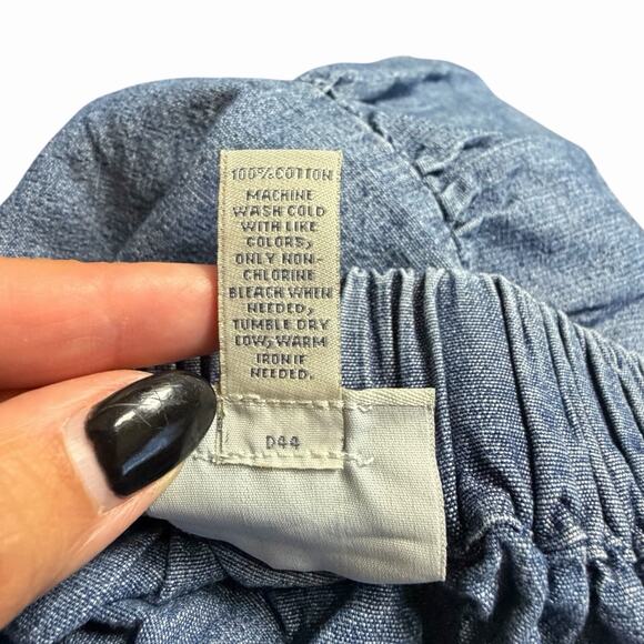 ST JOHNS BAY DENIM TIERED RUFFLE MAXI SKIRT WESTERN BOHO COTTAGE COTTON SIZE M - Picture 5 of 5